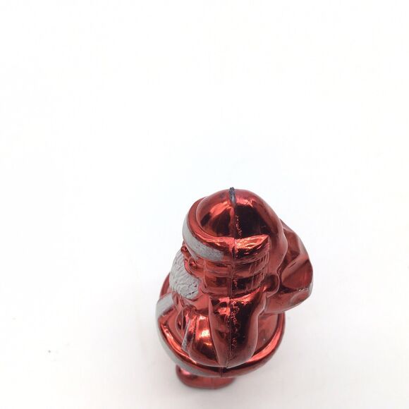 Vtg Mid Century Christmas Hard Plastic Celluloid Red Shiny Santa Figure Ornament - Picture 7 of 9